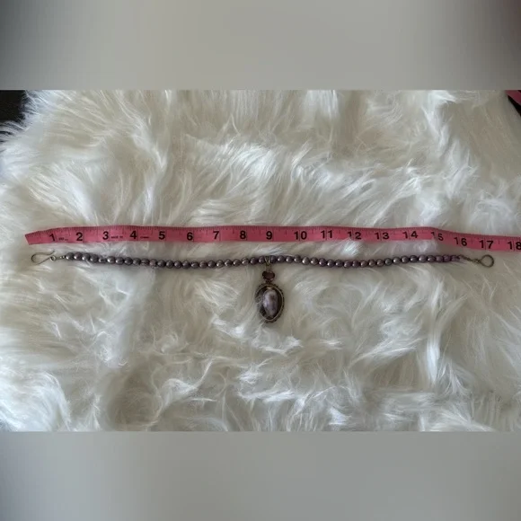 NWOT Purple Freshwater Pearl, Amethyst & Shell Necklace - Picture 8 of 8